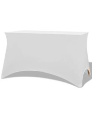 Housses extensibles pour table 2 pièces 120x60,5x74 cm Blanc | Mobilier & Déco