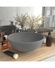 Lavabo rond de luxe de salle Gris clair mat 32,5x14cm Céramique | Mobilier & Déco