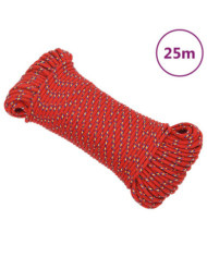 Corde de bateau Rouge 3 mm 25 m Polypropylène | Mobilier & Déco