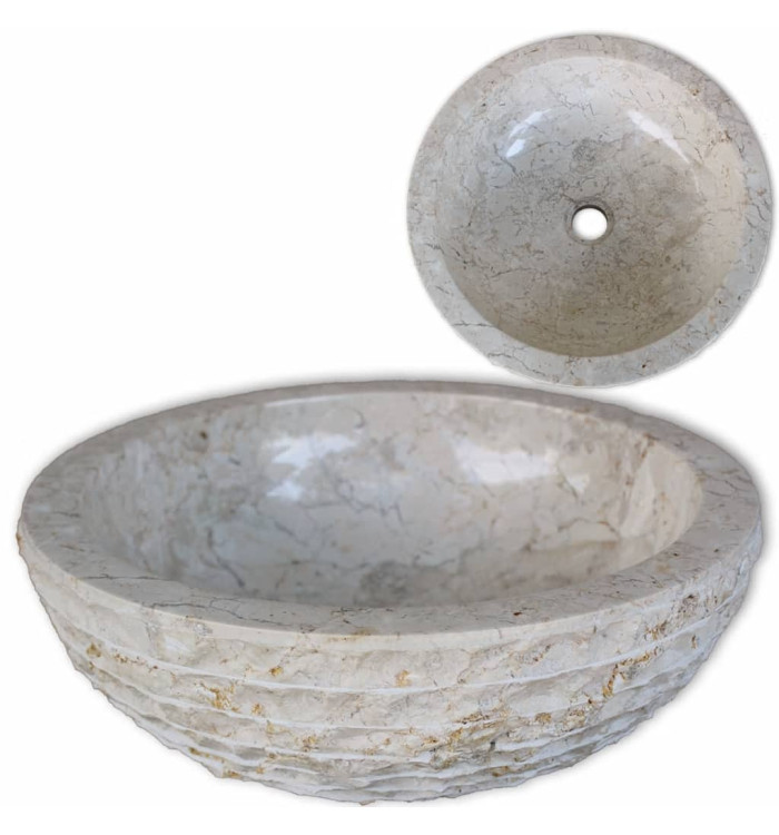Lavabo Marbre 40 cm Crème | Mobilier & Déco