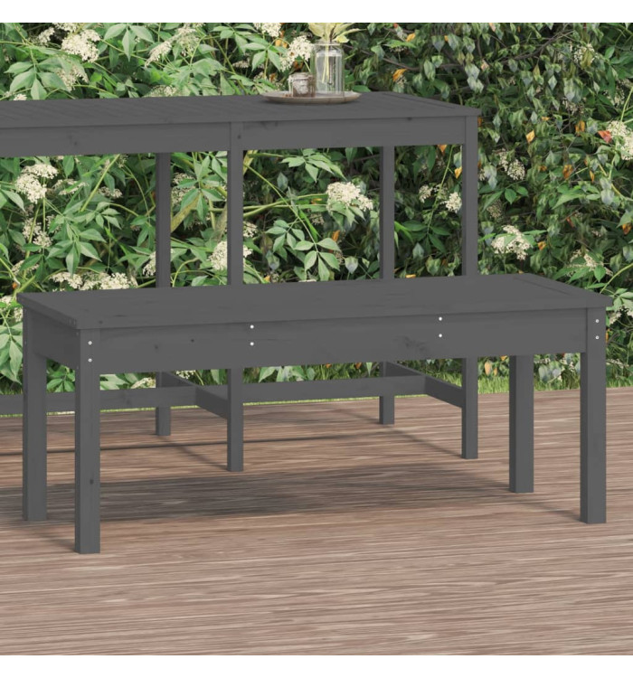 Banc de jardin gris 109x44x45 cm bois massif de pin | Mobilier & Déco