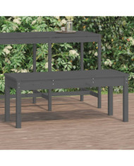 Banc de jardin gris 109x44x45 cm bois massif de pin | Mobilier & Déco