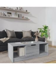 Table basse sonoma gris 102x50x36 cm bois d'ingénierie | Mobilier & Déco