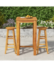 Ensemble de bar de jardin 3 pcs bois d'acacia solide | Mobilier & Déco
