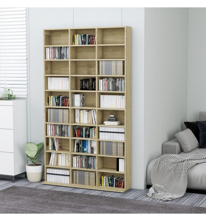 Armoire à CD Chêne sonoma 102x16x177,5 cm Bois d'ingénierie | Mobilier & Déco