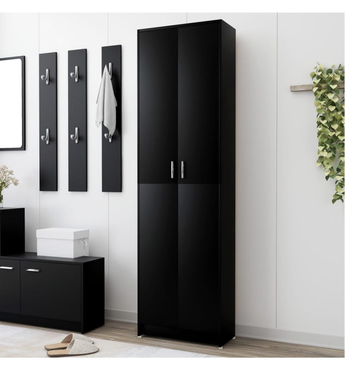 Garde-robe de couloir Noir 55x25x189 cm Bois d'ingénierie | Mobilier & Déco