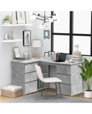 Bureau d'angle Gris béton 145x100x76 cm Bois d'ingénierie | Mobilier & Déco