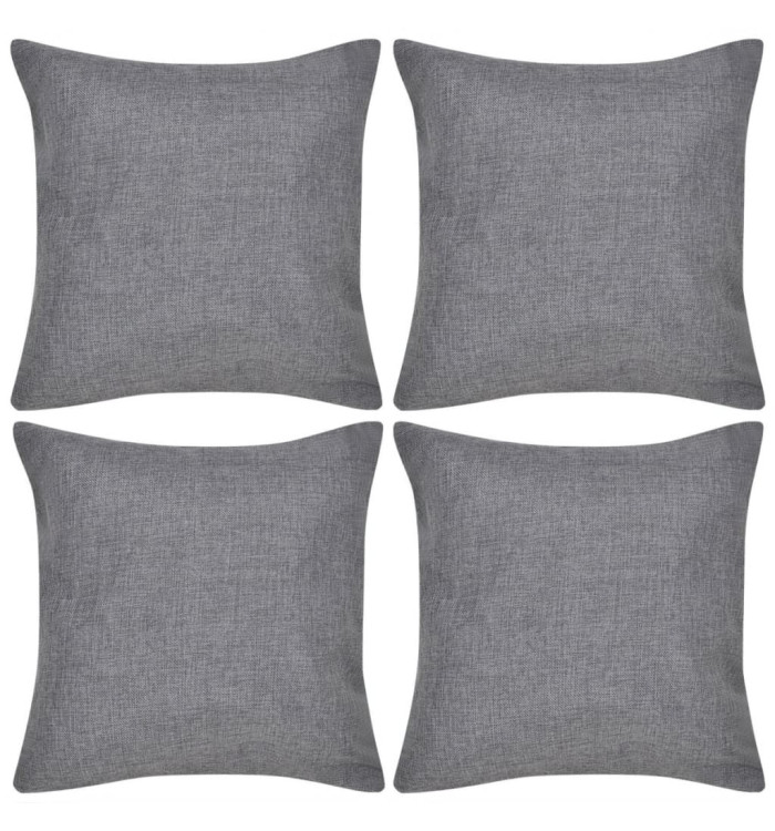 Housses de coussin 4 pcs Aspect de lin Anthracite 40x40 cm | Mobilier & Déco