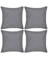 Housses de coussin 4 pcs Aspect de lin Anthracite 40x40 cm | Mobilier & Déco