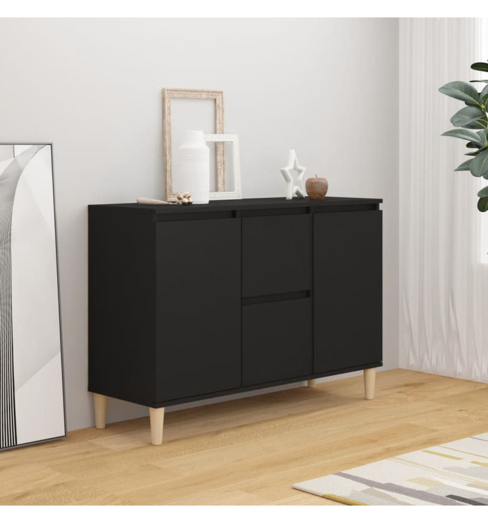 Buffet noir 101x35x70 cm bois d'ingénierie | Mobilier & Déco