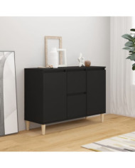 Buffet noir 101x35x70 cm bois d'ingénierie | Mobilier & Déco