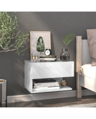 Table de chevet murale Blanc brillant | Mobilier & Déco