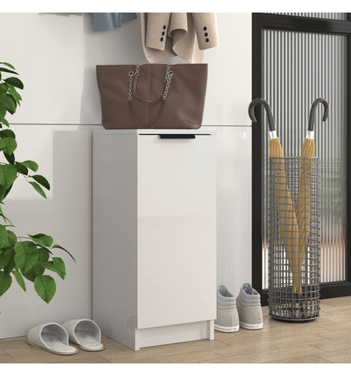 Armoire à chaussure Blanc brillant 30x35x70cm Bois d'ingénierie | Mobilier & Déco
