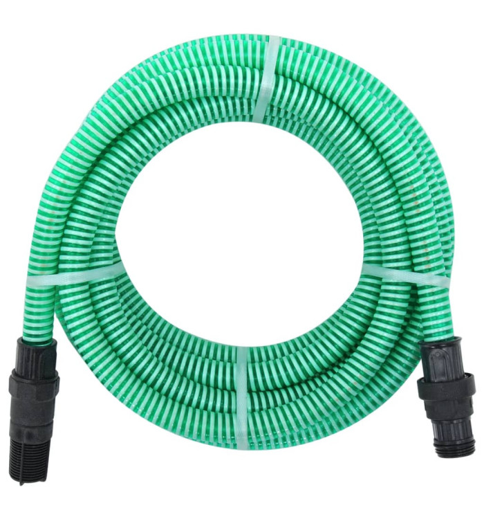 Tuyau d'aspiration avec raccords en PVC vert 1" 4 m PVC | Mobilier & Déco