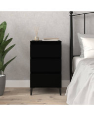 Table de chevet noir 40x35x70 cm bois d’ingénierie | Mobilier & Déco