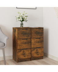 Buffets 2 pcs Chêne fumé 30x30x70 cm Bois d'ingénierie | Mobilier & Déco