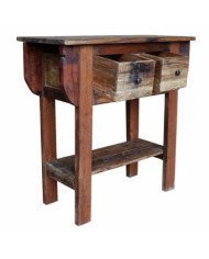 Table console bois de récupération mélangé 80x35x80 cm | Mobilier & Déco