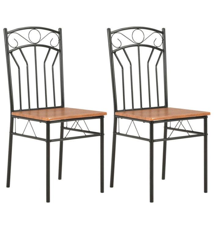 Chaises à manger lot de 2 marron MDF | Mobilier & Déco