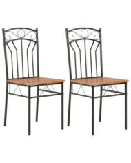 Chaises à manger lot de 2 marron MDF | Mobilier & Déco