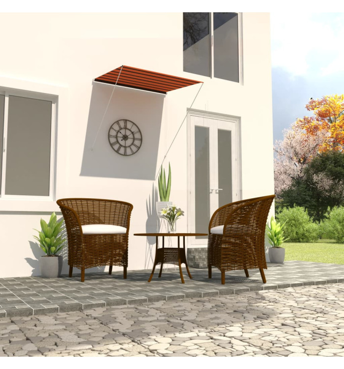 Auvent rétractable 150x150 cm Orange et marron | Mobilier & Déco