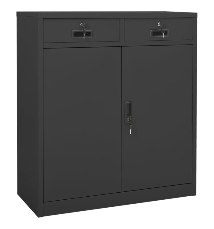 Armoire de bureau Anthracite 90x40x102 cm Acier | Mobilier & Déco