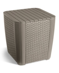 Keter Table d'appoint de jardin Luzon Osier plat Cappuccino | Mobilier & Déco