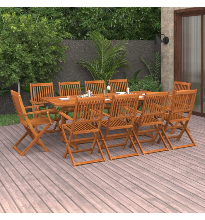 Ensemble à manger de jardin 11 pcs 220x90x75 cm bois d'acacia | Mobilier & Déco