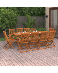 Ensemble à manger de jardin 11 pcs 220x90x75 cm bois d'acacia | Mobilier & Déco