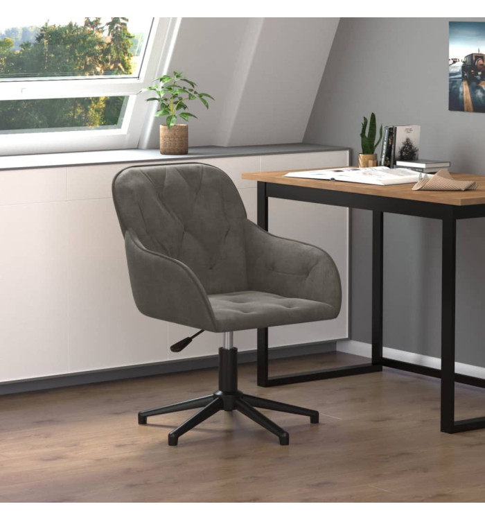 Chaise pivotante de bureau Gris foncé Velours | Mobilier & Déco