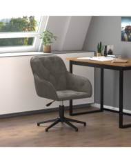 Chaise pivotante de bureau Gris foncé Velours | Mobilier & Déco