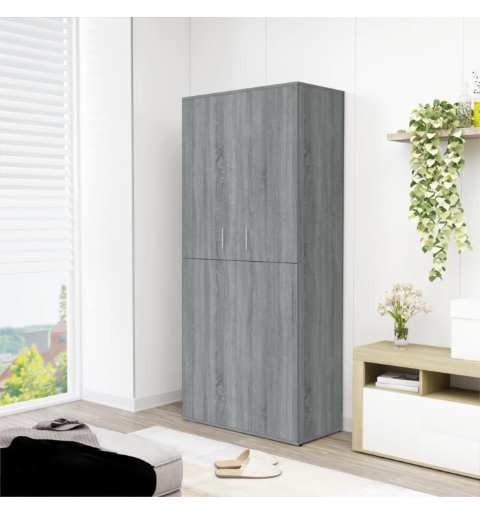 Armoire à chaussures sonoma gris 80x39x178 cm bois d'ingénierie | Mobilier & Déco
