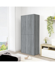 Armoire à chaussures sonoma gris 80x39x178 cm bois d'ingénierie | Mobilier & Déco