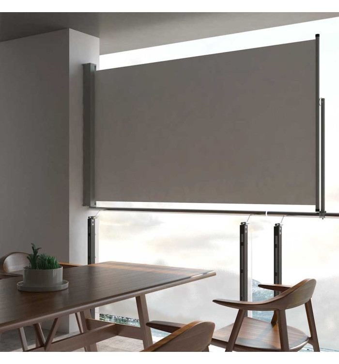 Auvent latéral rétractable de patio 140 x 300 cm Gris | Mobilier & Déco