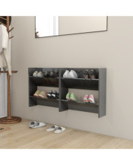 Armoires à chaussures murales 2 pcs gris brillant 60x18x60 cm | Mobilier & Déco