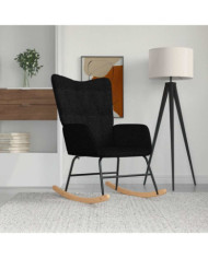 Chaise à bascule Noir Tissu | Mobilier & Déco