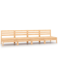 Canapés centraux de jardin 4 pcs Bois de pin massif | Mobilier & Déco
