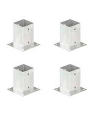 Ancres de poteau 4 pcs Métal galvanisé 91 mm | Mobilier & Déco