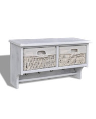 Porte-manteau Blanc 60x23,5x33 cm Bois de Paulownia | Mobilier & Déco