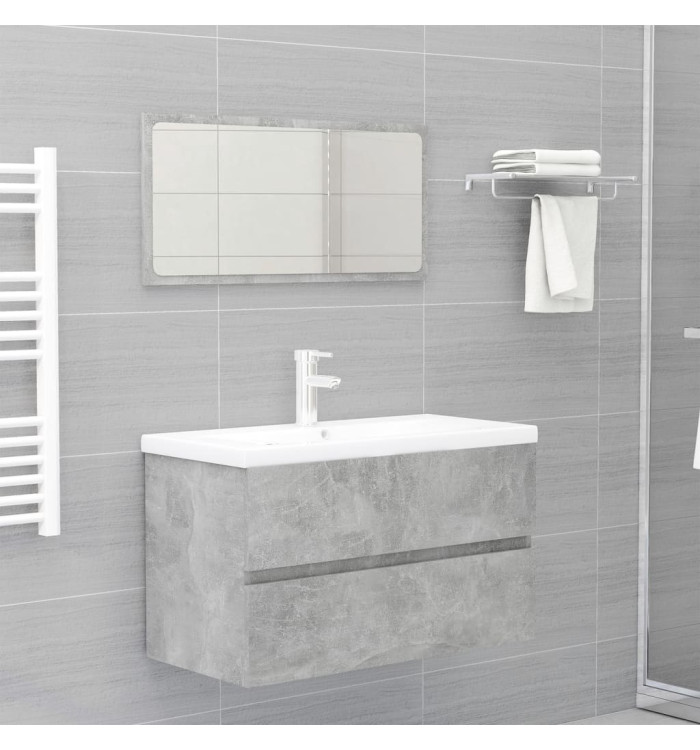 Meubles de salle de bain gris béton bois d'ingénierie | Mobilier & Déco