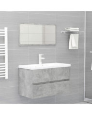 Meubles de salle de bain gris béton bois d'ingénierie | Mobilier & Déco