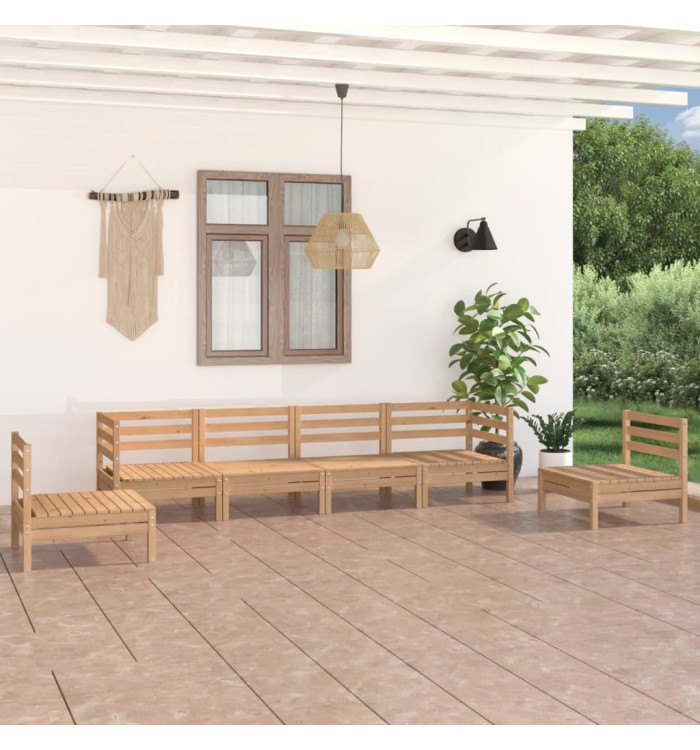Salon de jardin 6 pcs Bois de pin massif | Mobilier & Déco