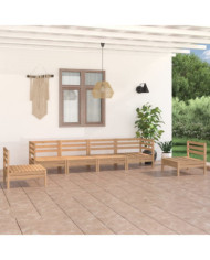 Salon de jardin 6 pcs Bois de pin massif | Mobilier & Déco