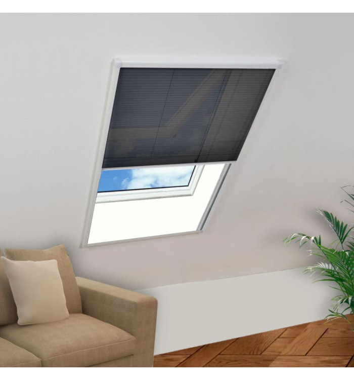 Moustiquaire plissée pour fenêtre Aluminium 80 x 100 cm | Mobilier & Déco