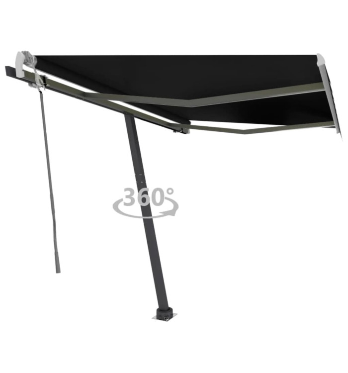 Auvent manuel rétractable sur pied 300x250 cm Anthracite | Mobilier & Déco