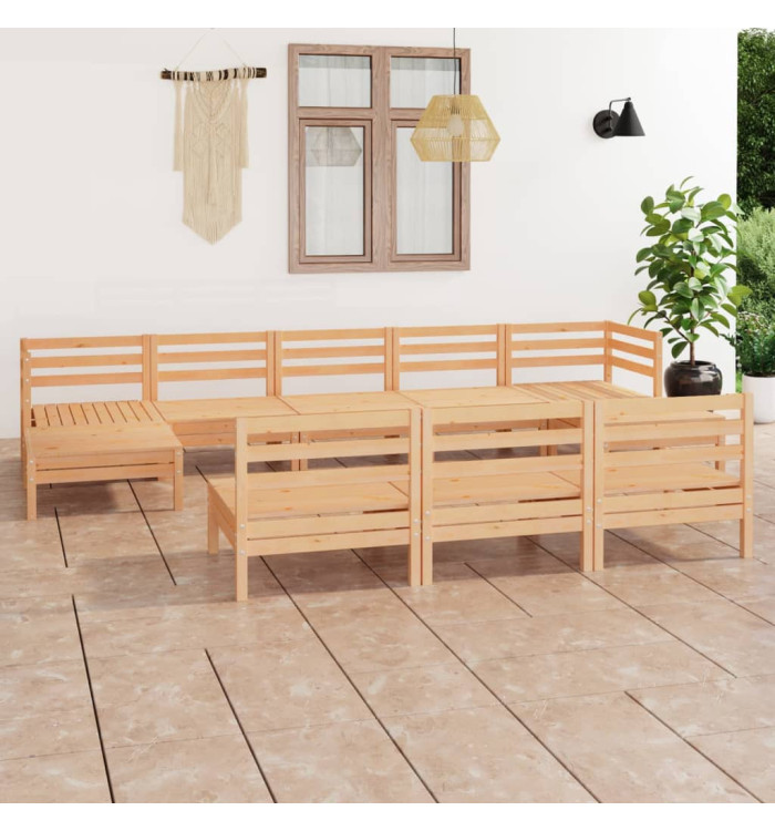 Salon de jardin 10 pcs Bois de pin massif | Mobilier & Déco