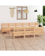Salon de jardin 10 pcs Bois de pin massif | Mobilier & Déco