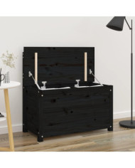 Banc Noir 80x41x77 cm Bois de pin massif | Mobilier & Déco