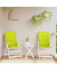 Coussins de chaise de jardin à dossier haut lot de 2 vert vif | Mobilier & Déco