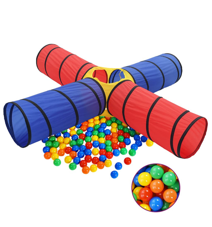Tunnel de jeu pour enfants avec 250 balles Multicolore | Mobilier & Déco
