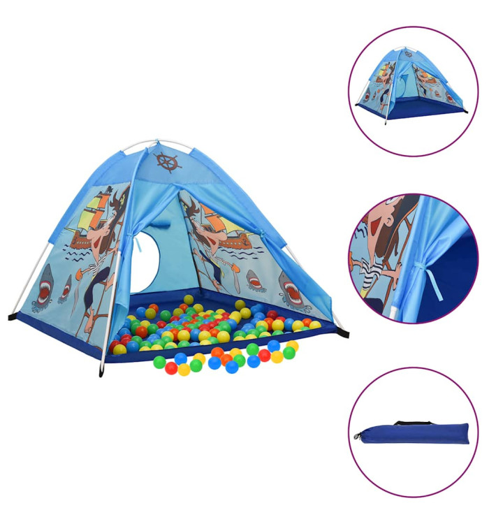 Tente de jeu pour enfants avec 250 balles Bleu 120x120x90 cm | Mobilier & Déco